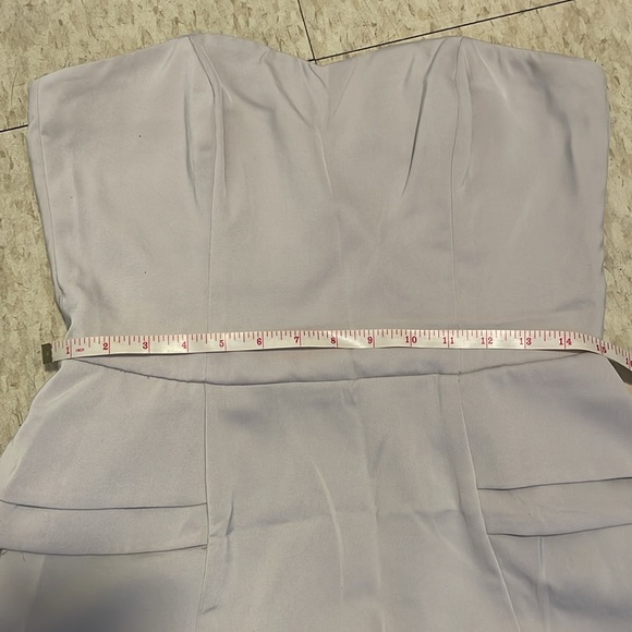 H&M Strapless Lined Dress with Peplum detail. Size 10, Color Grey - Picture 12 of 16